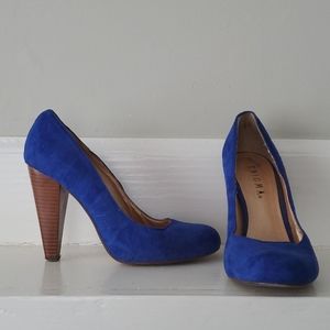 Enigma Blue Suede Heels